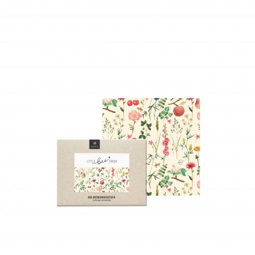 LITTLE BEE FRESH - Organic beeswax cloth "M" (25 x 25 cm) - meadow orchard