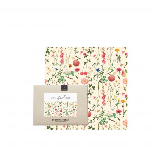 LITTLE BEE FRESH - Bio-Bienenwachstuch “L” (35 x 35 cm) – Streuobstwiese – Bild 2