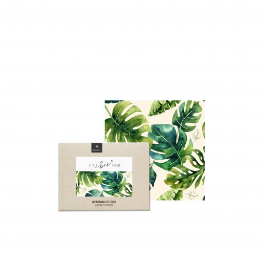LITTLE BEE FRESH - Bio-Bienenwachstuch “M” (25 x 25 cm) – Jungle grün