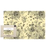 LITTLE BEE FRESH - organic beeswax cloth bread cloth XXL (60×40 cm) - flower meadow black and white