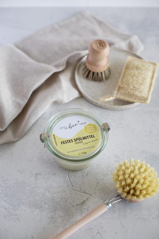 LITTLE BEE FRESH - Solid dishwashing liquid in a jar - Orange