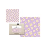 LITTLE BEE FRESH - Organic beeswax cloths set of 2 - Purple Daisy
