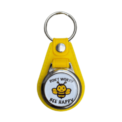 DE BEIEFRITZ - Schlüsselanhänger "Don´t worry - bee happy" - gelb